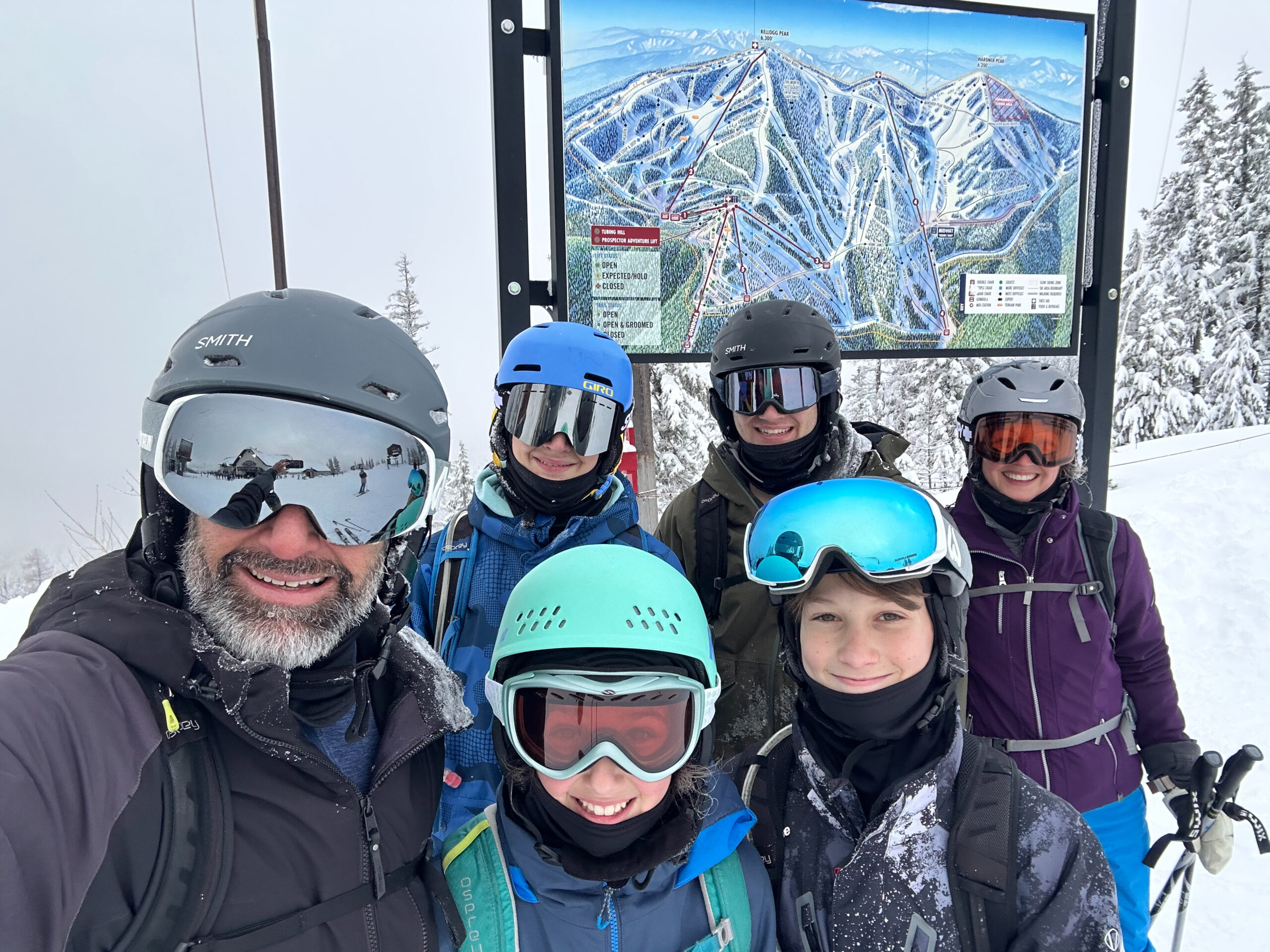 Jason Buscema and his family at a local ski resort in Coeur d'Alene Idaho